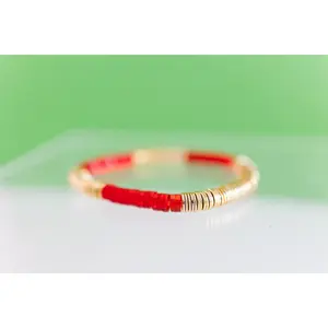 red acrylic + gold 6mm