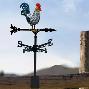 New Metal Wind Directional Garden Ornament, Outdoor Rotating Iron Art Rooster Decoration for Villa Terrace Roof Top Decor