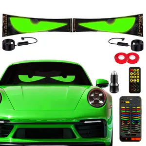 Devil Eyes Light for Cars 15''x4'' 2-Pack 100% Synced Dual LED Eyes for Car Windshield Programmable LED Sign with App Remote Control for Sedans Sport Cars