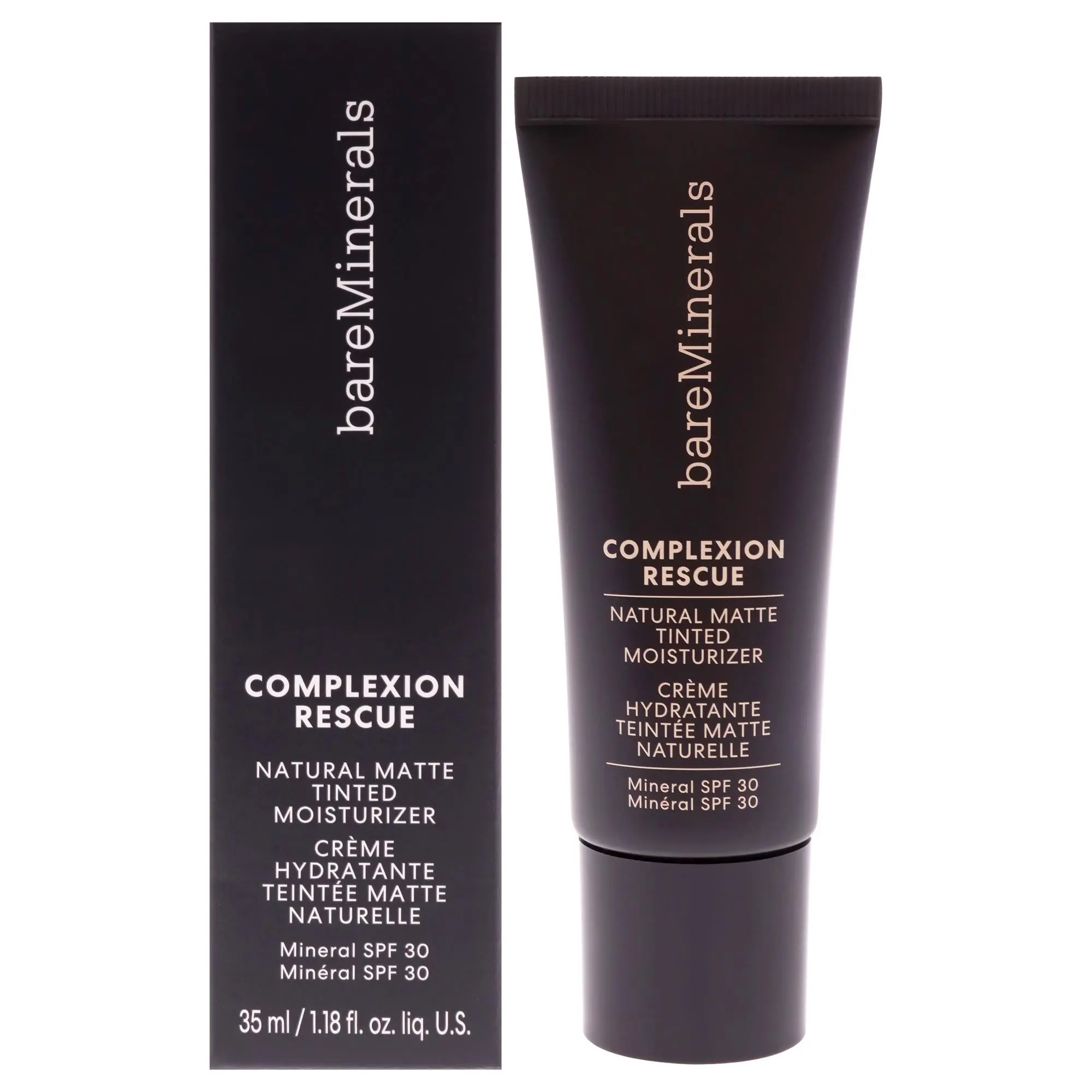 bareMinerals Complexion Rescue Natural Matte Tinted Moisturizer - Hydrating, Moisturizing, SPF 30 Sun Protection, 04 Suede, Women's 1.18 oz Daily Face Makeup for Easy Application