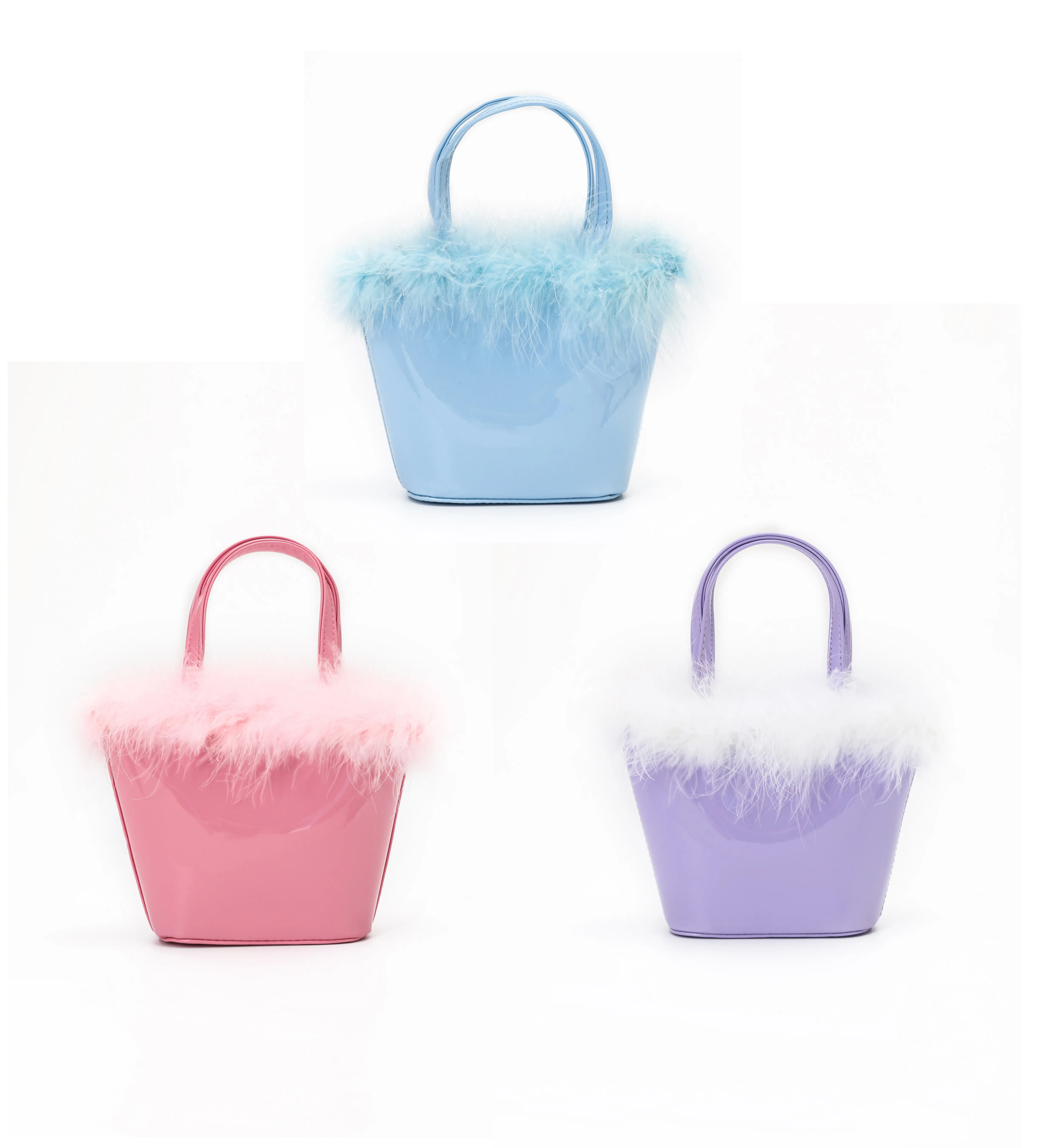 Girls' Fluffy Fur Cute Handbags, Kids' Fashion Accessory Purse, Fluffy Handbag