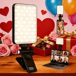 Portable Front-Back Cellphone Selfie Ring Light Clip - Rechargeable 2000mAh, 7-Mode LED, Clip-On for iPhone, Smartphone, Camera, Laptop - Photography, Makeup Accessory, Ideal New Year Gift