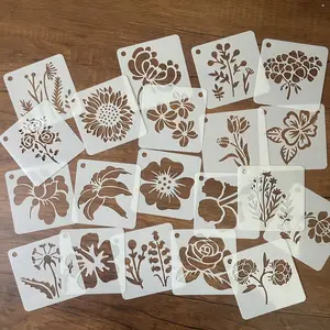 20-Piece Floral & Plant Painting Templates, Reusable Wooden Wall Art Set, DIY Craft Supplies, Art Crafting Kit, Perfect for Creative Projects