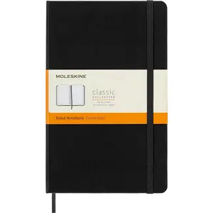 Moleskine Classic Notebook, Large, Ruled, Black, Hard Cover (5 x 8.25)