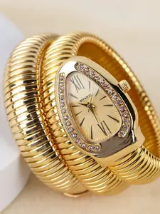 High-End Casual Women's Watch, Snake-Shaped Design, Creative Personalized Bracelet Style, Perfect Gift for Her, Analog Quartz Movement