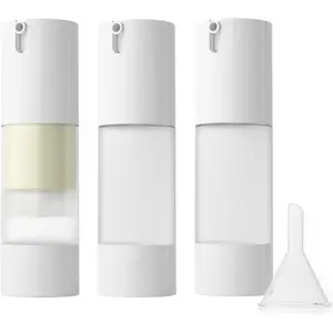 3 count Empty Refillable Airless Pump Bottle,Travel Foundation Containers,Airless  Pump Bottle for Hand Sanitizer, Toner,Gel,Hair Oil, Lotion and  Cream (1oz/30ml, Frosted)