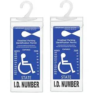 Clear Disabled Parking Permit Holder Set, Durable Placard Cover with Easy Hang Design for Daily Driving & Travel