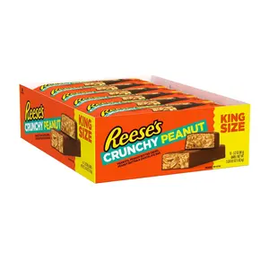 REESE’S Crunchy Peanut Chocolate Bar Dessert, King Size, 3.2 oz, 18-Count Snack Pack
