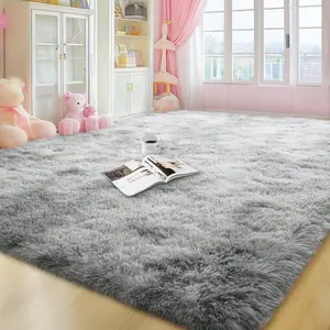 Area Rugs For Living Room, Ultra Soft Large Shag Living Room Rug Fluffy Rug Carpet For Bedroom, Plush Modern Floor Rug For Kids Room Fuzzy Rug For Home Decor Aesthetic, Tie-Dye Grey limited time-deal oriental rugs