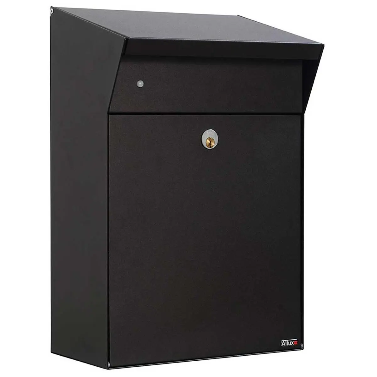 212 MAIN Allux Bjorn Locking Rectangular Galvanized Steel Wall-Mounted Parcel Box Mailbox, Durable Black Home Organizer with LED Lighting for Parcel Storage