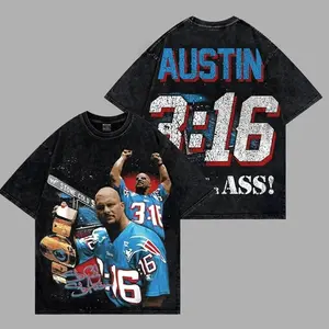 Retro Stone Cold Steve Austin 3:16 Premium Acid Washed 100% Cotton T-Shirt, WWE Attitude Era Legend Tee, Austin 3:16 Graphic Shirt, Wrestling Icon Fan Merch, Hell Yeah Skull Graphic Shirt, Attitude Era Legend Apparel M8G