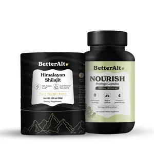BetterAlt Immunity Booster Kit | Vitamins & Minerals for increased Immunity | Shilajit Resin + Moringa Capsules | 30g + 120 capsules