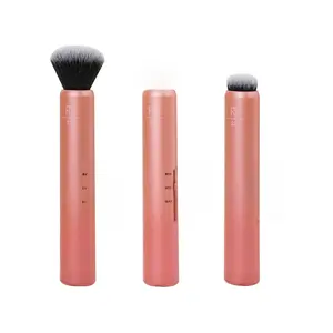 Real Techniques Custom Complexion Foundation 3-in-1 Brush Pack of 2 Custom Slide For Foundation and Concealer 3 Settings Sheer Medium Focused Application Travel Friendly On-The-Go