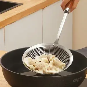 Stainless Steel Strainer Spoon with Holes, Multi-Functional Slotted Ladle for Efficient Draining and Safe Cooking, Perfect for Frying Dumplings and Pasta, Durable Kitchen Essential