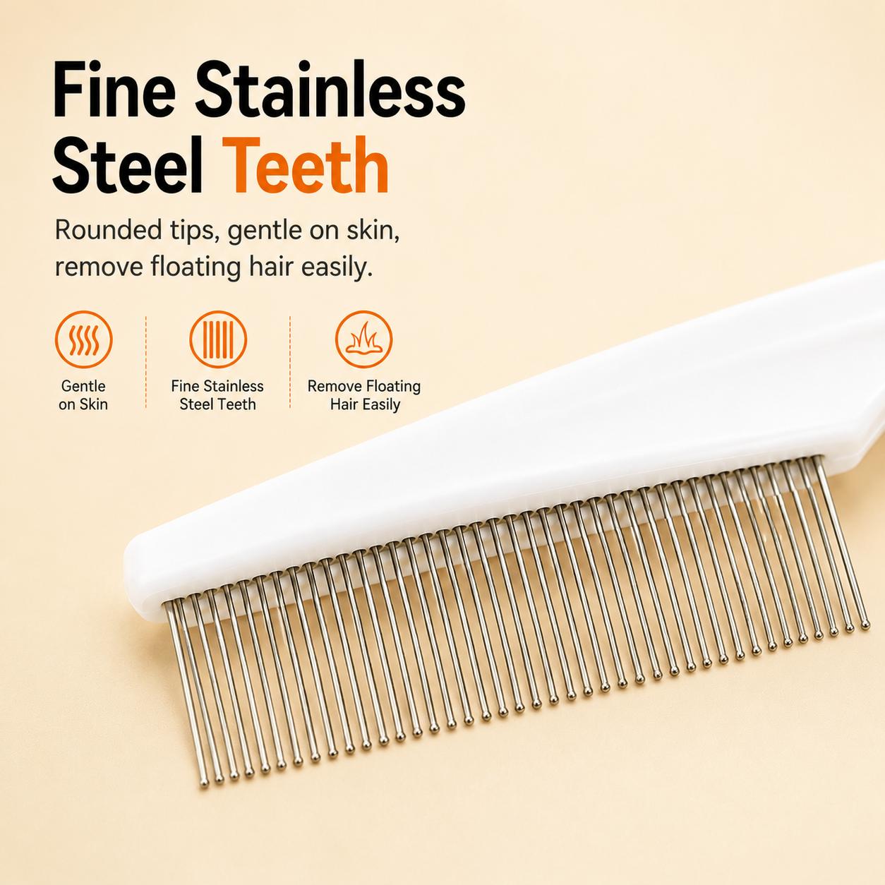 Pet Face Comb Set for Cats & Dogs, Fine Tooth Stainless Steel Grooming Comb, Removes Loose Fur, Flea & Lice Removal Comb, Anti-Shedding, Small & Large Size (2PCS) Pet Face Comb Set for Cats & Dogs, Fine Tooth Stainless Steel Grooming Comb, Removes Loose Fur, Flea & Lice Removal Comb, Anti-Shedding, Small & Large Size (2PCS)
