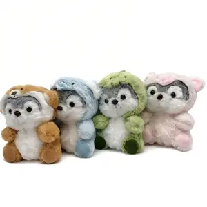 7.09"  Panda Plush with Fox Dinosaur Koala Pig Onesies Stuffed Animal Plushie Set  petgift squeezable plush stress relief plushies cute girly gifts stress relief gifts for men cool stuff for teen boys gifts for girlfriend anxiety fidgets stocking stuffer,