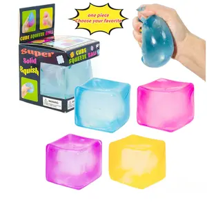 Creative Jelly Color Cube Squeeze Toy, Stress Ball Without Net, Slow Rebound Stress Relief, Relieve Learning Anxiety, Work Pressure, Relaxing Fun