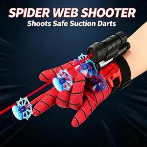AOTAROW Spider Web Launcher Gag Toy - 1 Cobweb Shooter, 10 Suction Cups, 1 Glove - Cosplay Action Figure for Kids - Interactive Shooting Game, Birthday/Christmas/Halloween Gift (Toys & Hobbies)