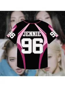 2026 New Hot Korean Girl Group JISOO/JENNIE Letter Printed T-Shirt Ins Fashion Trend Shirt Y2K Women's Oversized Comfortable Top