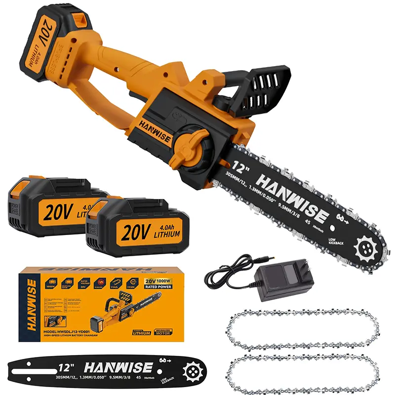 12-Inch Cordless Chainsaw with Brushless Motor & Auto Refuel | 12" Heavy-Duty Tree Cutting & DIY Woodworking | Ideal Gift for Men