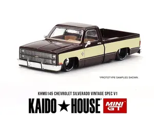 Kaido House x Mini GT 1:64 Chevrolet Silverado KAIDO Vintage Spec V1 Two-Tone Brown Cream Limited Edition KHMG145