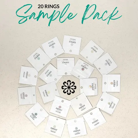 ESSENCE 20 Rings Sample Pack - 20 Scented Aroma Diffuser Rings for Energy & Stress Relief - Lavender, Eucalyptus, & More