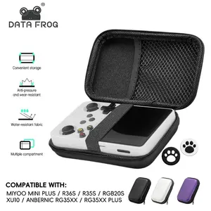 R36s Handheld Console Storage Bag Set, Includes R36s Tempered Glass Film 2 Pieces, Joystick Caps 2 Pieces, Essential Gaming Accessories