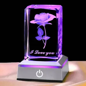 3D Rose Crystal Nightlight,Perfect Fathers Day Gift for Husband Him Father from Wife Daughter Son,Father's Day Ideas Unique Anniversary Birthday Decolamp Presents,led lamps,lamp decor,SummerVibes summerwins,campingessentials,outdoorfurnitureset,campinggea