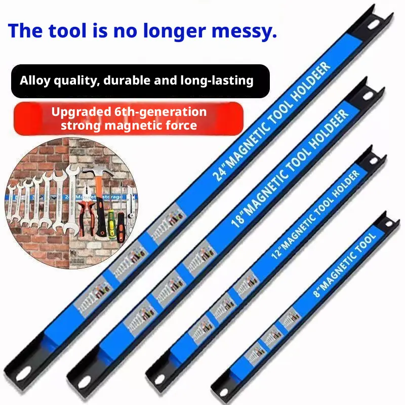 Heavy Duty Magnetic Tool Holder Strip Wall Mount, 8/12/18/24 Inch Multi Sizes Strong Magnet Organizer Rack, Storage Bar for Garage Workshop Wrench Screwdriver & Kitchen Knives, Complete Mounting Hardware Included
