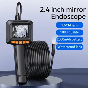 Endoscope Camera with Light - IP67 Waterproof Borescope Camera with 8 Adjustable LED Lights | 2.4" LCD Screen Borescope | HD 1080P Inspection Cameras with 16.5ft Semi-Rigid Cord Tools for Men