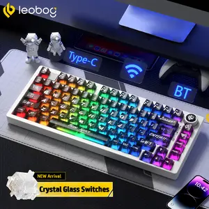 LEOBOG Hi75C Pro Keyboard with Brand Switch Aluminum Kit and Creamy Sound  for Typing Experience Tri-Mode Wireless Mechanical Keyboard