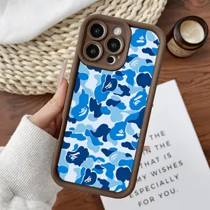 Designed for iPhone11/12/13/14/15/16/17/promax/x/xs/xr/xsmax CaseBlue Bape Camo Soft Durable TPU Protective Cover CASE, Accessories, Smartphone, Cellphone