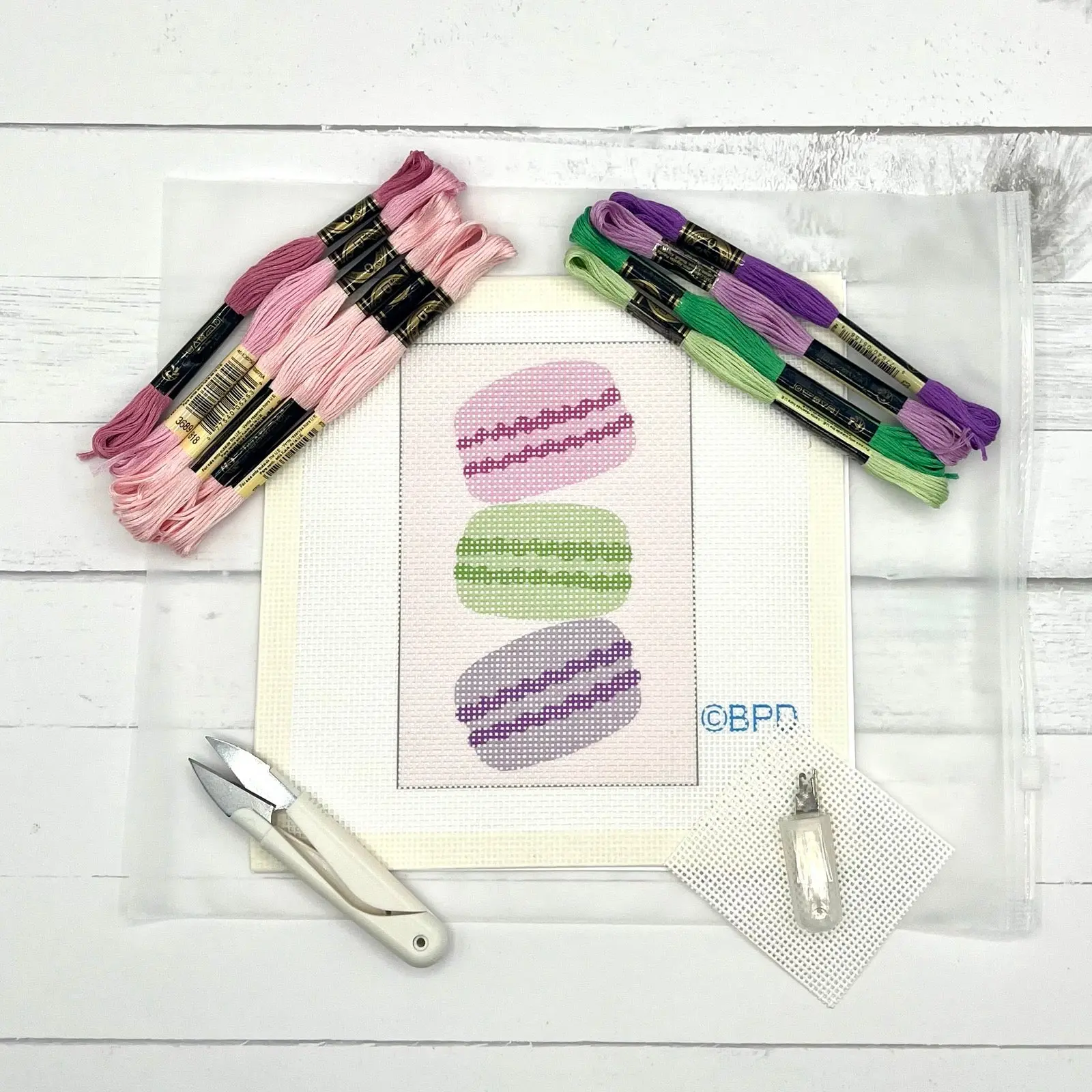Paris Macarons Needlepoint Design