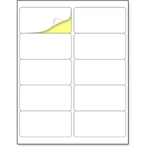 Printable White Sticker Labels, 30 Sheets, 10 per Page, Matte, for Laser/Inkjet Printing, 4"