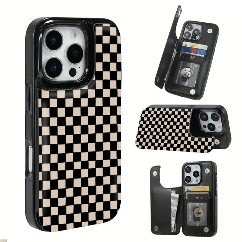 Phone Case: Suitable for iPhone 17 Pro Max phone case, black plaid model, designed for women, also suitable for iPhone 16 Pro Max, is the perfect gift for friends and relatives on Halloween, Christmas and New Year
