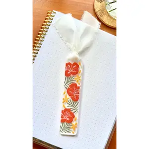 Hibiscus Palm Acrylic Bookmark