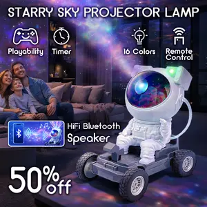 Gen 2 Moon Rover Astronaut Galaxy Star Projector, Nebula Ceiling Ambient Light，romantic cosmic glowing decor piece,  charming atmospheric lighting ornament ideal for daily room decoration and festive gift giving