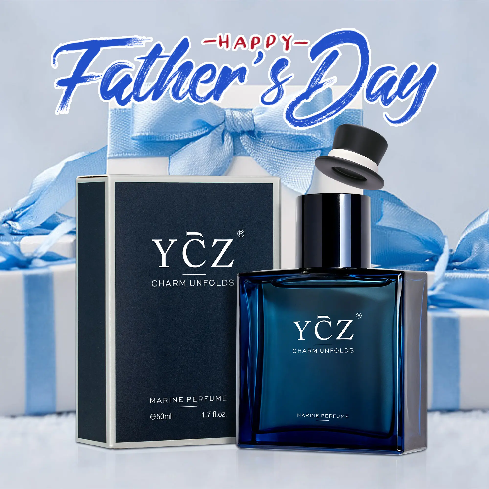 YCZ Midnight Marine Eau De Parfum 50ml Unisex | Aromatic Aquatic Ocean Fresh Woody Perfume with Bergamot Coconut Amber | Long Lasting Luxury Arabian Fragrance for Men Women | Premium Gift/ycz cologne|Father's Day Gifts