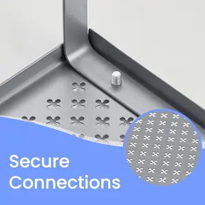 Set of 2 Spice Racks, Cabinet Organizers, Metal Kitchen Counter Shelves, Stackable, Expandable, Silver