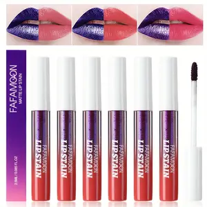 Long Lasting Peel Off Lip Gloss, 6 Counts/set Matte, Easy Coloring Lip Stick, Suitable for All Occasions Lip Makeup, Cosmetic, Lip Color Pigment, Lipstick Cosmetic