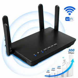 4-Antenna WiFi Hotspot Router | 300Mbps High-Speed | 1000sq.ft Long Range | WPA2 Security | Home Gaming & Remote Work