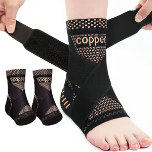 Infused Ankle Brace Support Sleeve - 2-Pack, Breathable Compression Socks for Running, the Gym, and Injury Recovery, Adjustable Stabilizing Straps, High-Elasticity Cushioning, Sports Medical Foot Protector, suitable for running, hiking, soccer, basketball