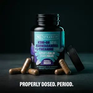 No Stranger Properly Dosed KSM-66 Ashwagandha & L-Theanine, Stress Relief Caps