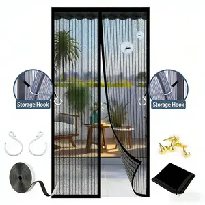 Magnetic Screen Door Self-Sealing Mesh Barrier Prevents Insects, Automatic Closure Reinforced Netting, Mosquito Proof Pet Friendly, Retractable Door Screen, Insect Prevention