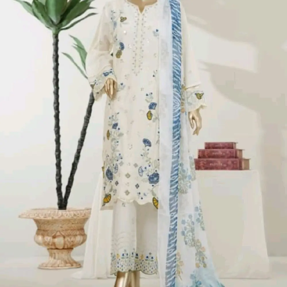 Binsaeed Luxury Lawn Jacquard Embroidery evening wear Pakisani Suit
