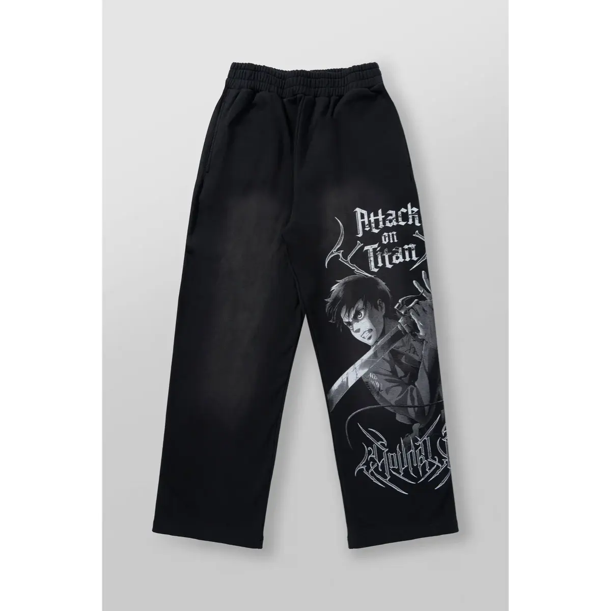 Yla Streetwear Anime Sweatpants Men Black Baggy Oversized Graphic Pants