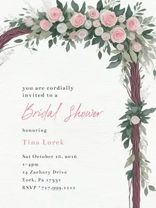 Bridal Shower Invitations. Personalized cards and envelopes for celebrating the bride to be