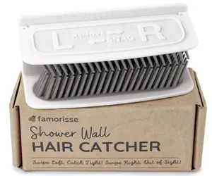 Large Shower Wall Hair Catcher, White Drain Hair Catcher with Silicone Bristle, Hair Trapper, Shower Drain Collector, Hair Grabber, Hair Tub Porcupine, Hair Drain Catcher, Bathtub Protector FAMORISSE