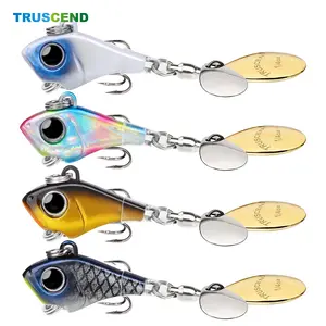 TRUSCEND Easy Catch Fishing Lures with Vibrating Swimming Flashing and Jigging Action Ultimate Search Bait for All Fish Species Amazing Ice Fishing Jig Spinners with BKK Hook Long Cast Spinner Bait