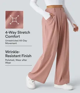 Halara Flex High Waisted Pocket Wide Leg Waffle Work Pants